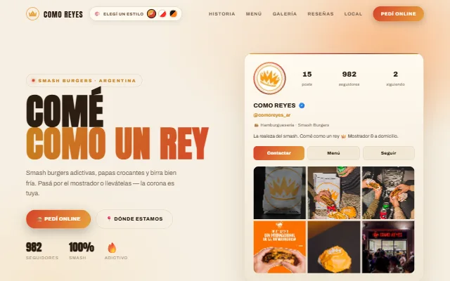Portada de la web de Como Reyes